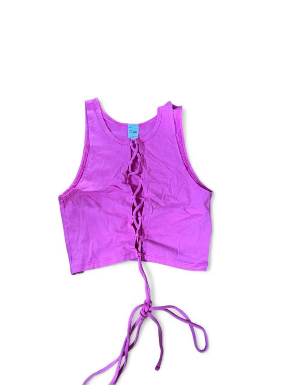 Lace-Up Cropped Tank Top